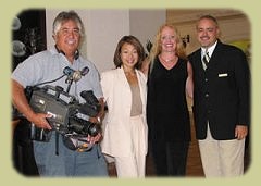 Cathleen with Lee Ann Kim and the Channel 10 News Team at Loews Coronado Bay Resort